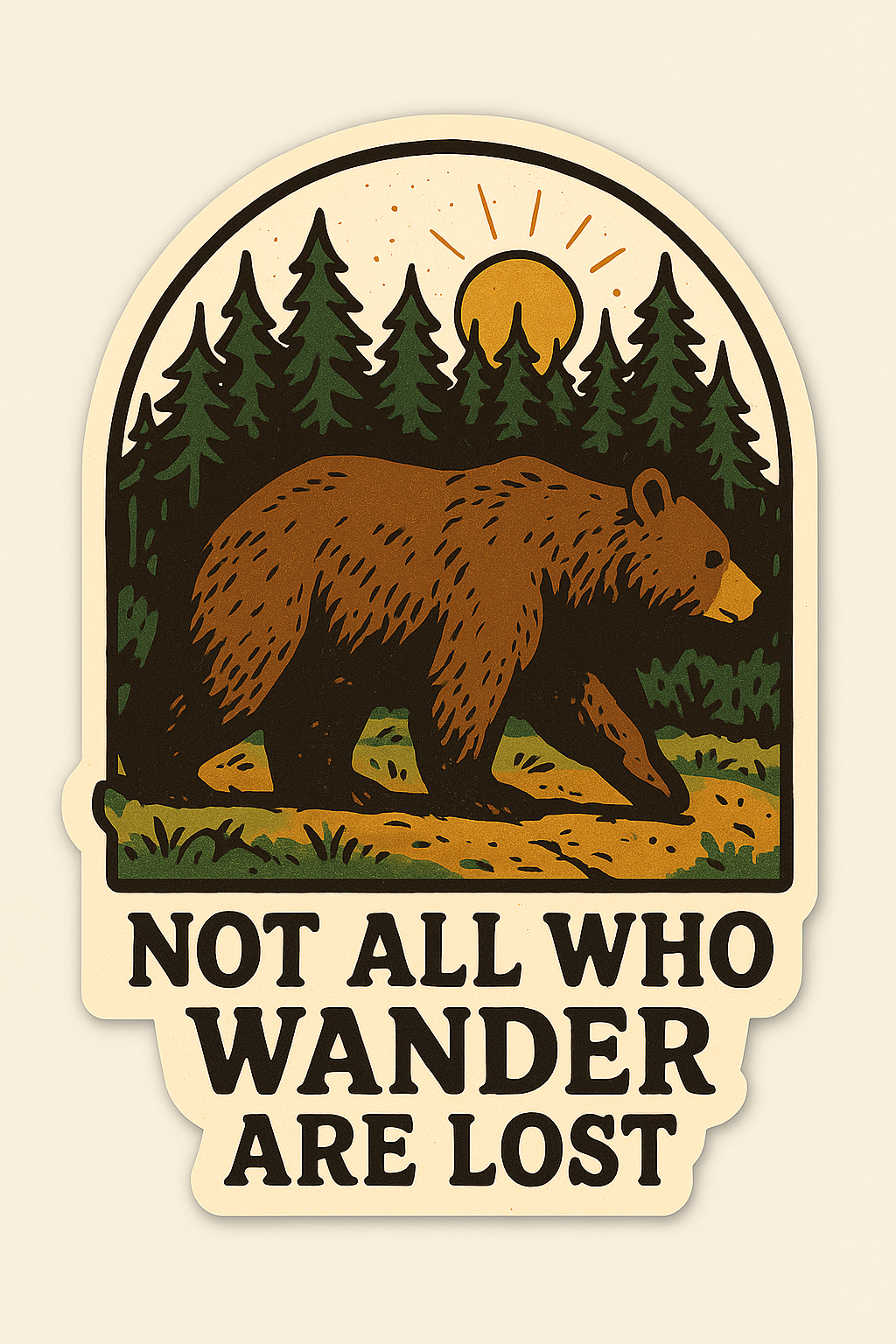 2" Not All Who Wander Sticker