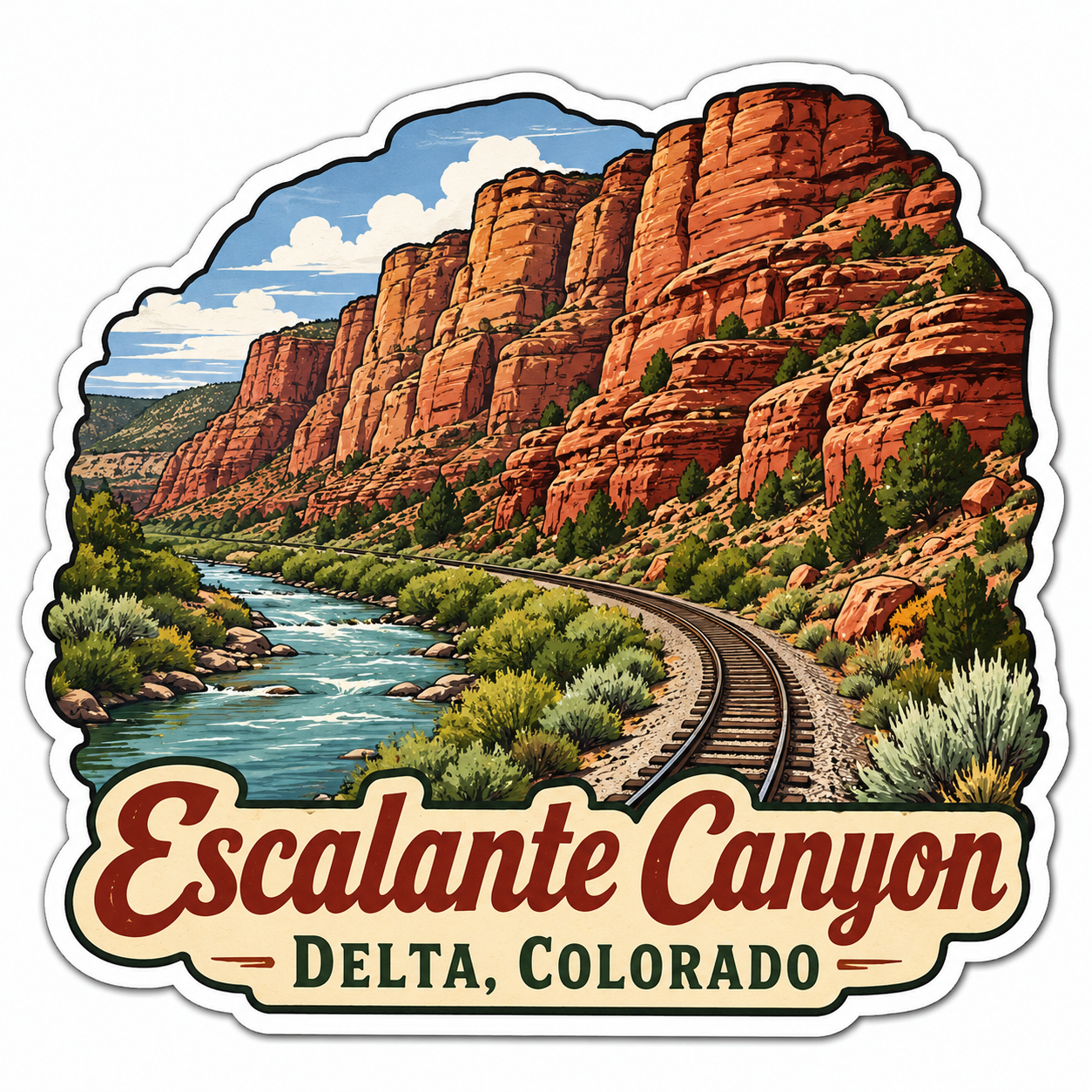 2" Escalante Canyon Delta Colorado Sticker