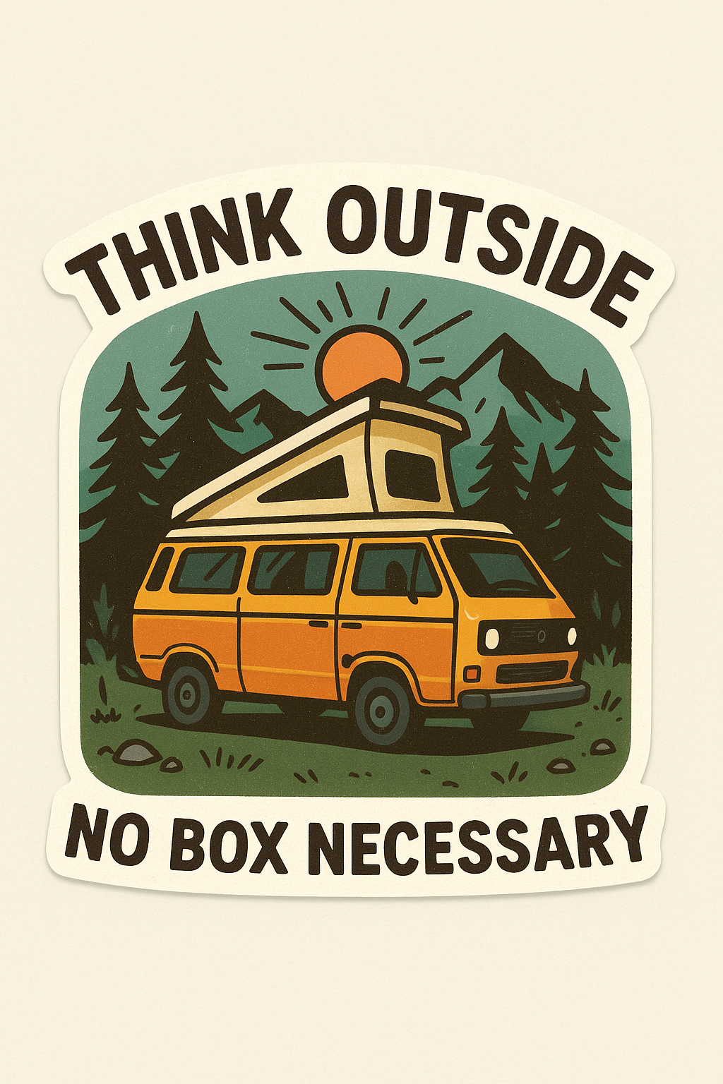 2" No box necessary Sticker