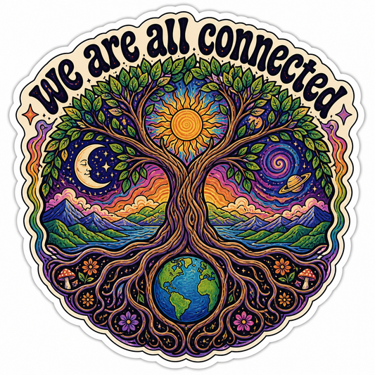 2" We Are All Connected Sticker