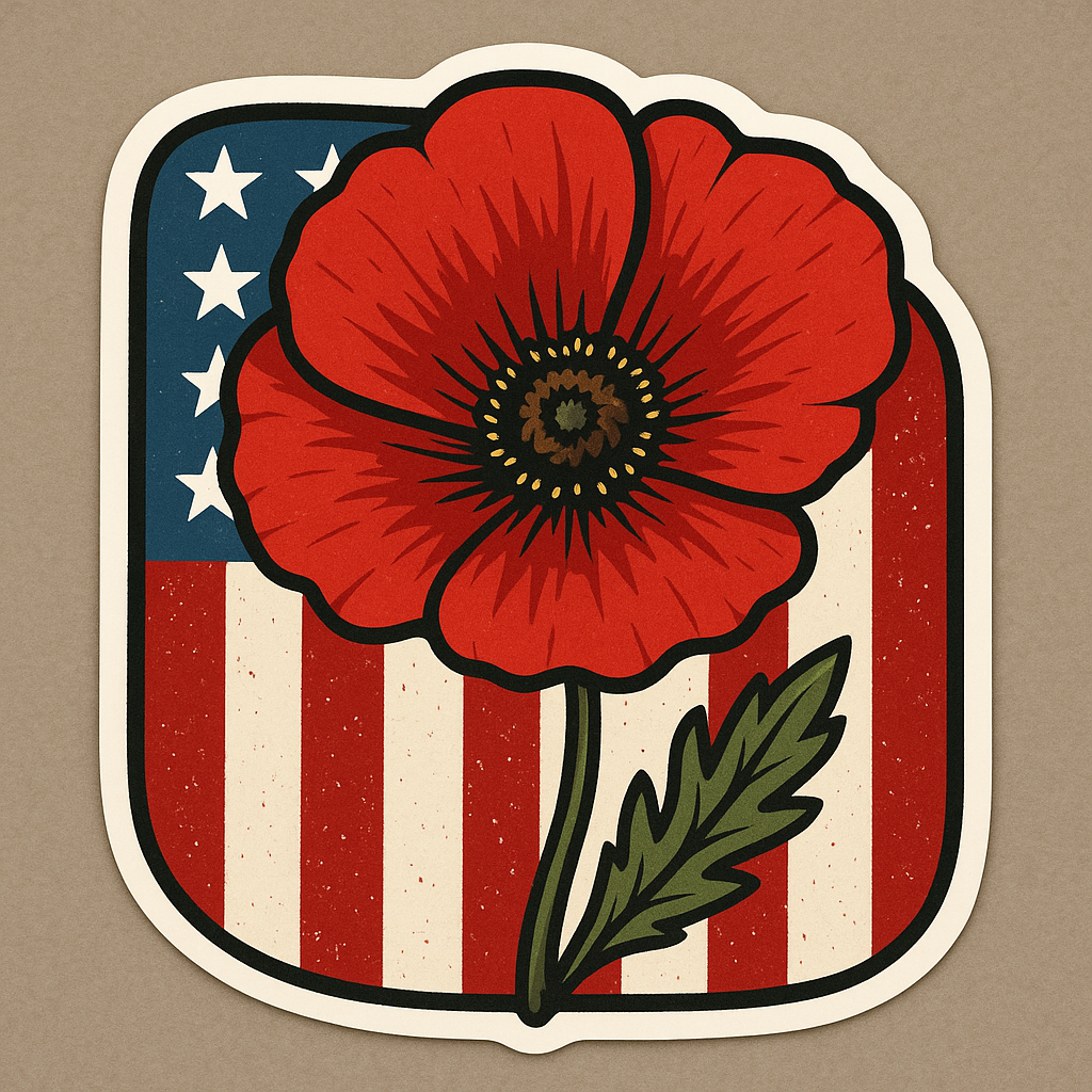 2" Memorial Day Poppy