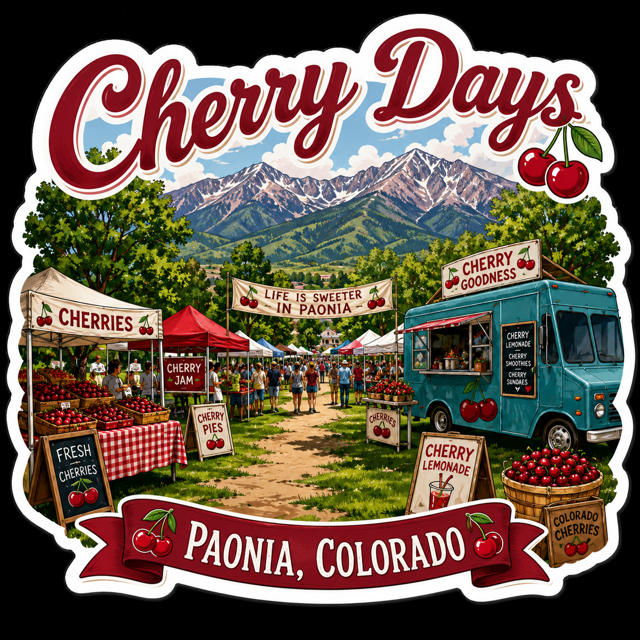 2" Cherry Days Paonia Colorado Sticker