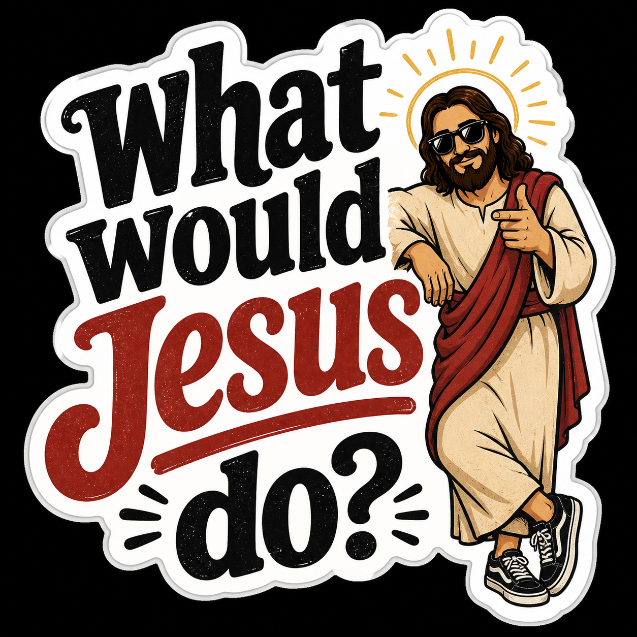 2" What Would Jesus Do? Sticker